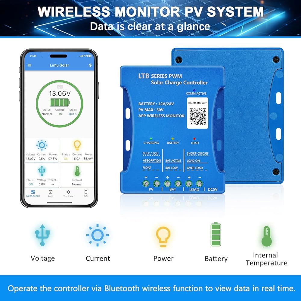 30A 태양열 충전 컨트롤러 12V/24V 패널용 자동 매칭 30A - 상세 이미지 3
