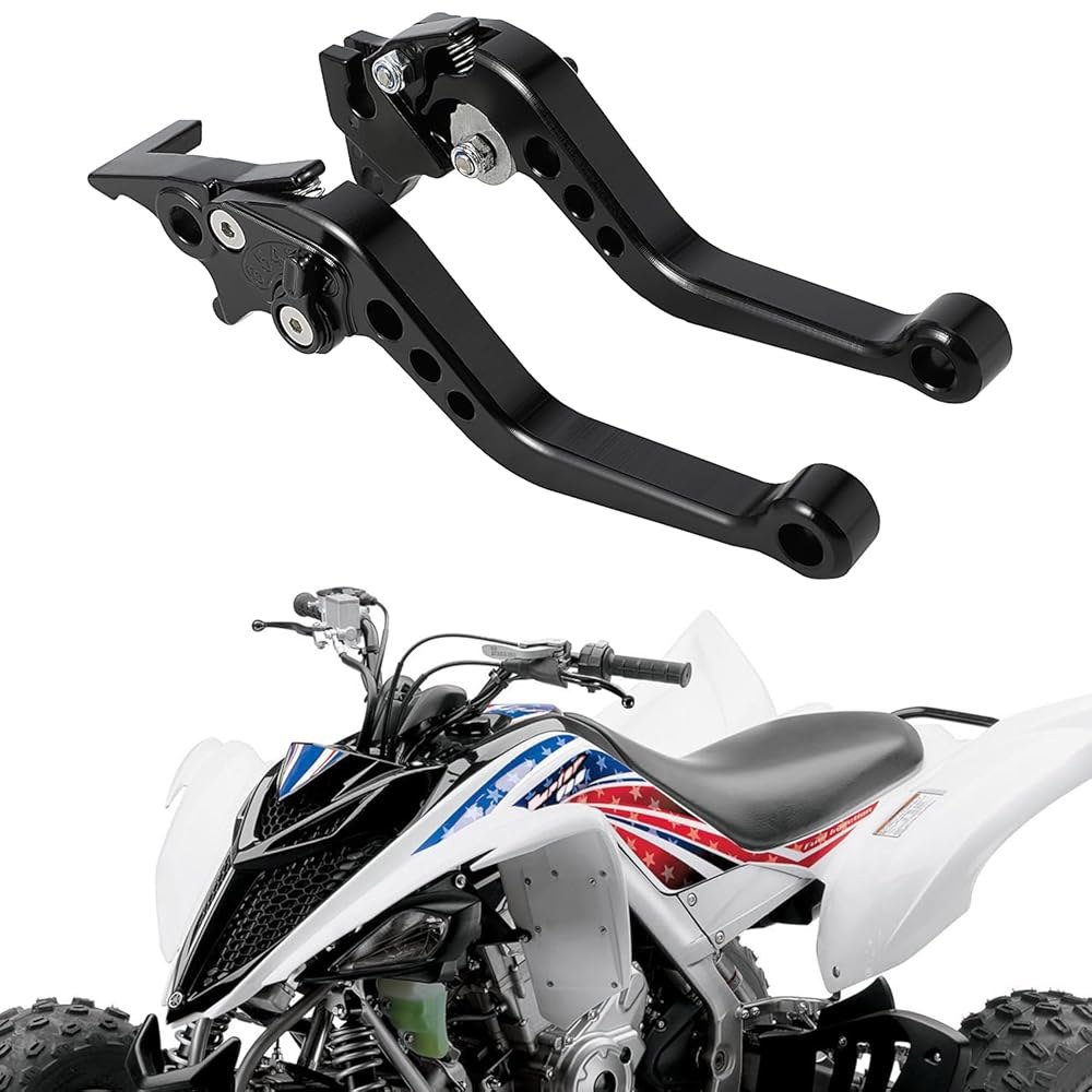 Wacece ATV 클러치 및 브레이크 레버, 랩터 YFM 700R 2008-2025 블랙용 조절식 핸들 설정 black raptor yfm 700 - 상품 이미지