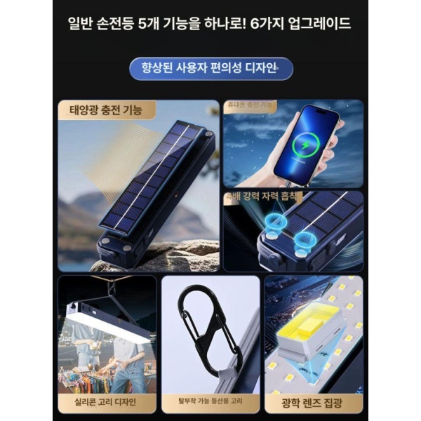 궁극의 태양광 이동식 LED 캠핑랜턴 비상 방수 다기능 미니랜턴 충전랜턴 초고휘도 25000W형-15-99H 고휘도 15000W형-8-50H - 상세 이미지 4