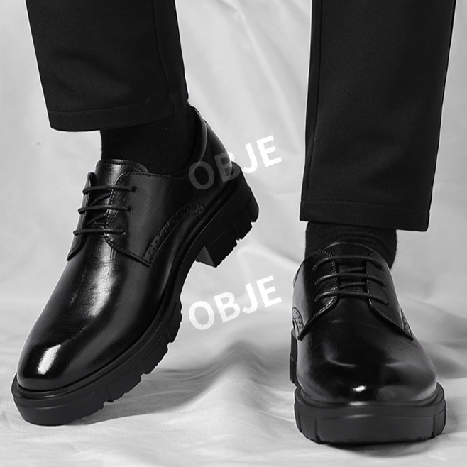 소가죽 키높이구두 남성 웨딩슈즈 핸드메이드 5/8/10cm 결혼식 페니로퍼 - 상세 이미지 3