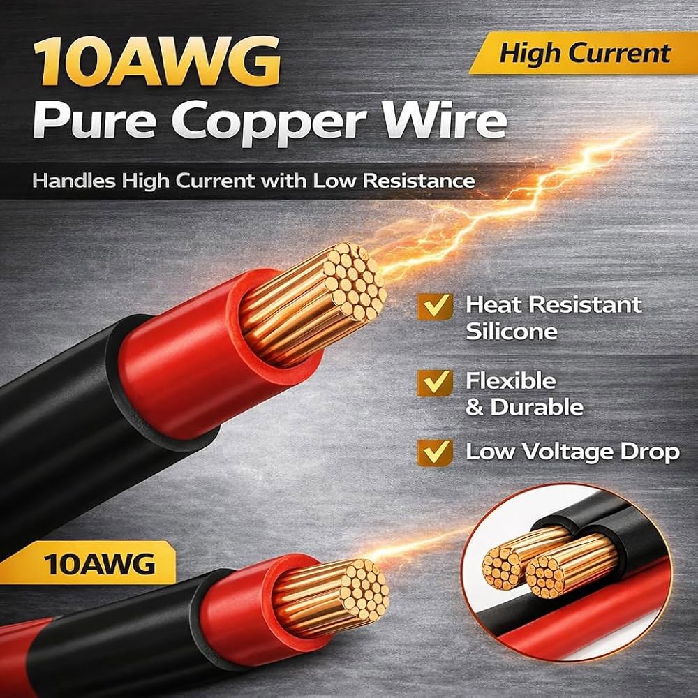 NoetSauesrfs XT90H XT90 to O 터미널 QS10 Ebike, QS8 Surron, 커넥터, 어댑터 배터리, RC XT60 10AWG 링 Lipo 태양열 익스텐션 - 상세 이미지 3