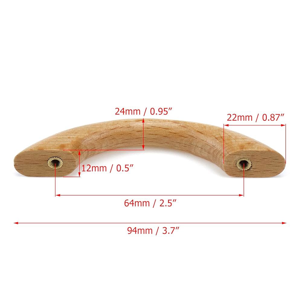 Coshar 가구 캐비닛 옷장 찬장 6.4cm(2.5인치) 브릿지 20개, 중앙 모양 구멍 풀 손잡이 서랍용 서랍 핸들 목재 - 상세 이미지 2