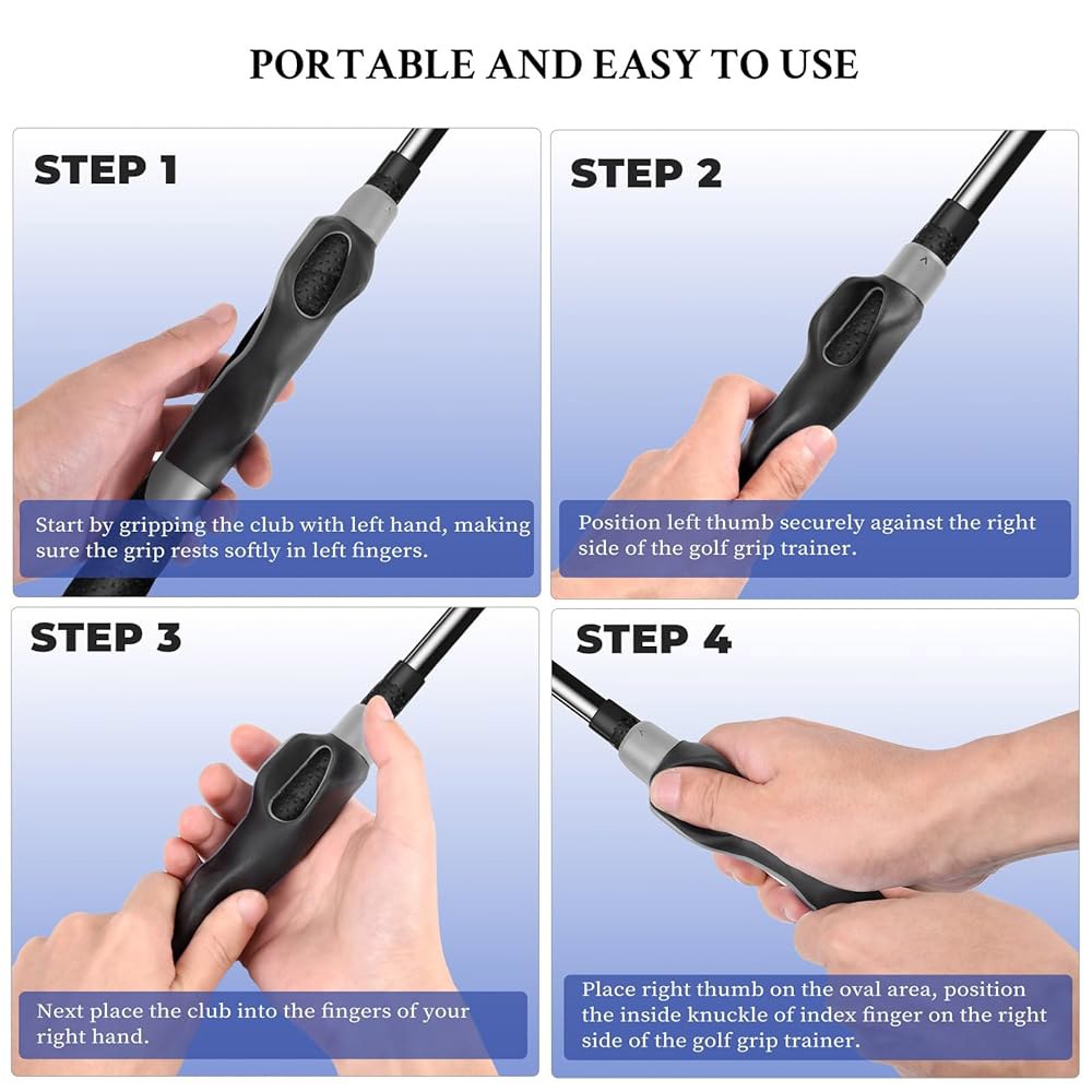 골프 그립 트레이너, 트레이너 훈련 장비, 오른손, 올바른 손 자세 훈련을 위한 보조 도구 Right Hand Black - 상세 이미지 3