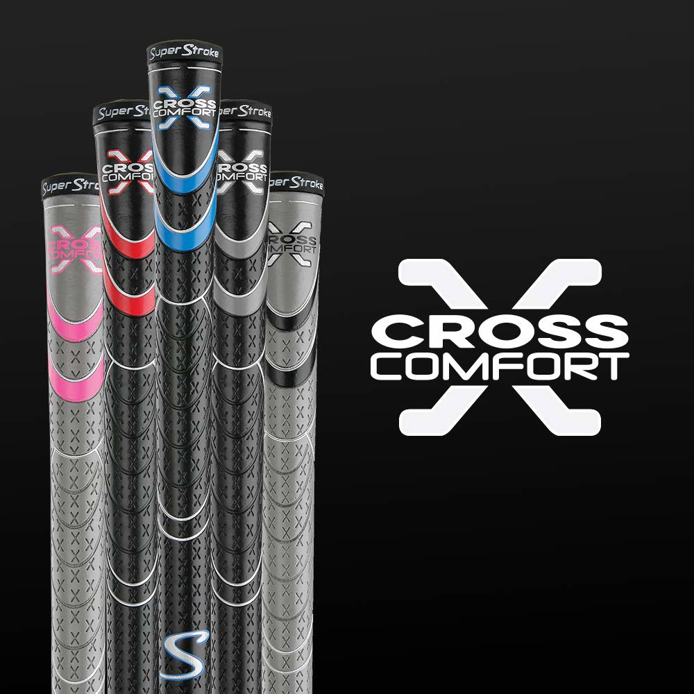 슈퍼스트로크 크로스 컴포트 골프 클럽 그립, 부드럽고 끈적끈적한 폴리우레탄으로 X 스타일 표면과 미끄럼 방지로 트랙션을 높여 최대 성능을 발휘합니다 - 상세 이미지 3