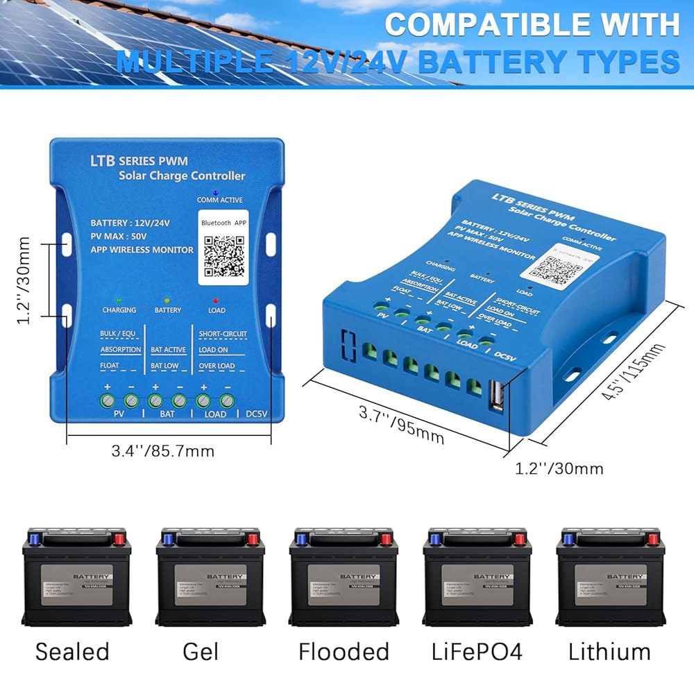 30A 태양열 충전 컨트롤러 12V/24V 패널용 자동 매칭 30A - 상세 이미지 2