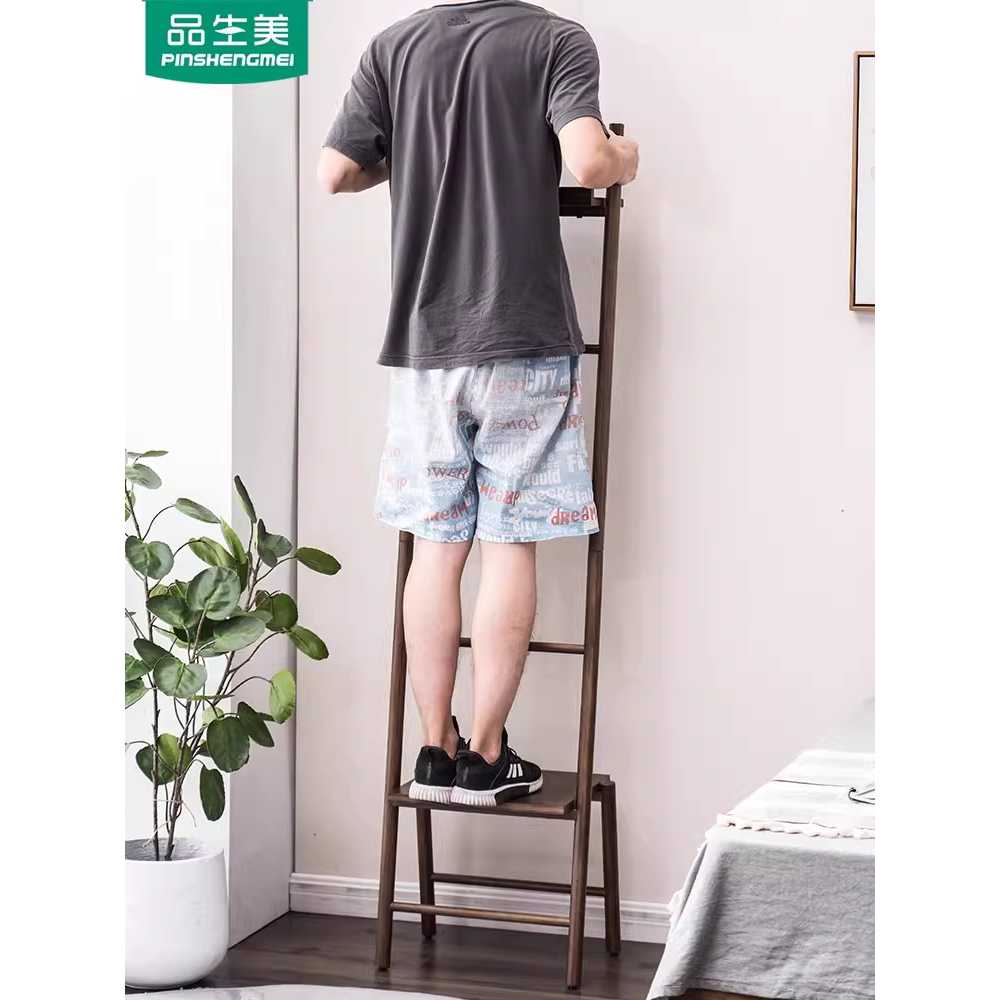 원목 사다리 행거 수건 선반 거실 튼튼한 침실 스탠드 난죽옷걸이 - 상세 이미지 4
