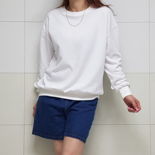 투스타시스 (국산면원단/국내생산) T1071 나그랑 무지 맨투맨 티셔츠 30대40대여성의류 - 상세 이미지 2
