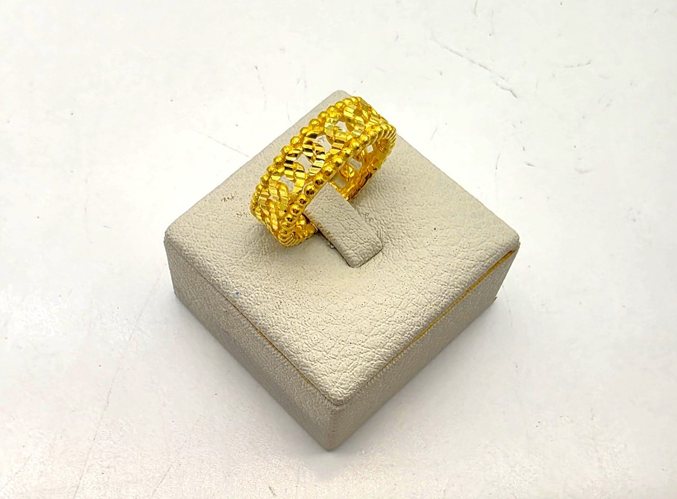 24K 순금 7.5g(2) 입체 컷팅 체인 반지 - 상품 이미지