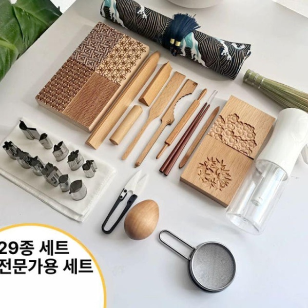프리미엄 화과자 키트 일본식 도구 세트 모양틀 베이킹 무늬 제빵 A세트 천봉판 - 상품 이미지