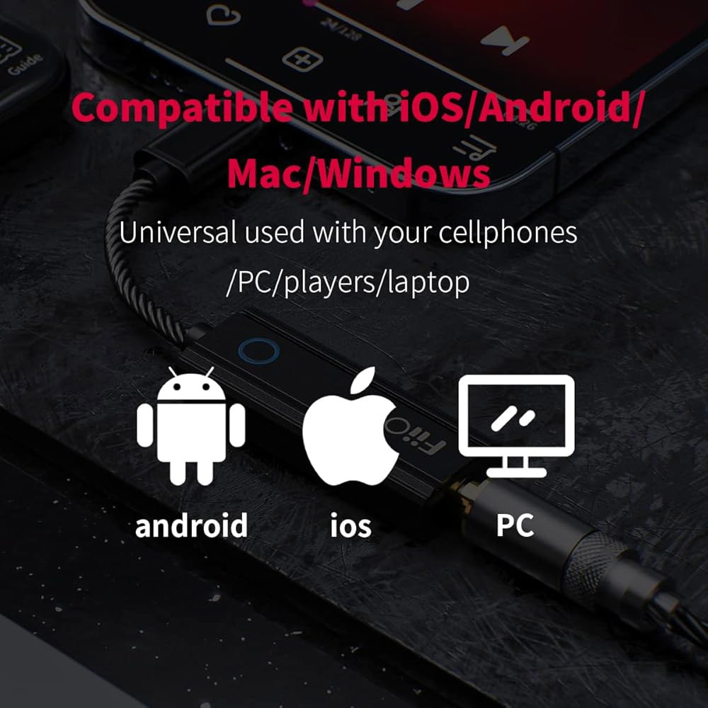 Fiio JadeAudio KA1 헤드폰 앰프 소형 USB DAC 고해상도 3.5mm 무손실 스마트폰 / PC 노트북 플레이어(타입 C, 블랙) KA1-B-TC - 상세 이미지 3