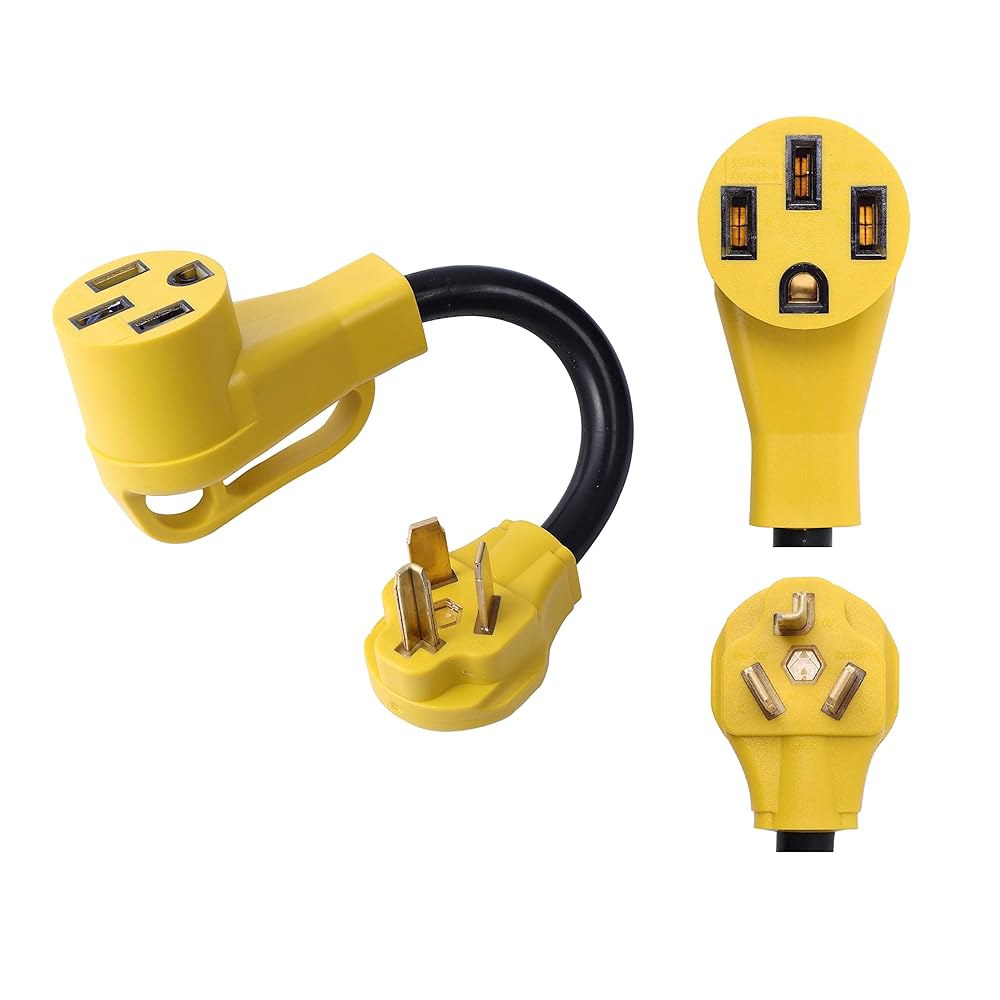 ONETAK NEMA 10-30P to 14-50R - 호환 어댑터와 30 3 전원 Amp 240V 코드 4 Gen 암 드라이어 충전기 발전기 플러그 2 프롱 EV 테슬라 콘센트 - 상품 이미지