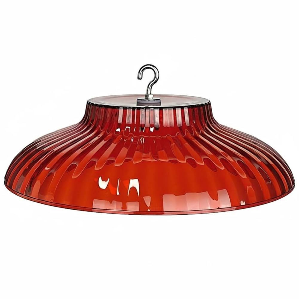 IEUDNS 25.4cm(10인치) 걸이식 새 모이통 모이통, 배플 야외 벌새 집 보호 날씨 양치기 레드 가드, 커버, 후크용 금속 Red - 상품 이미지