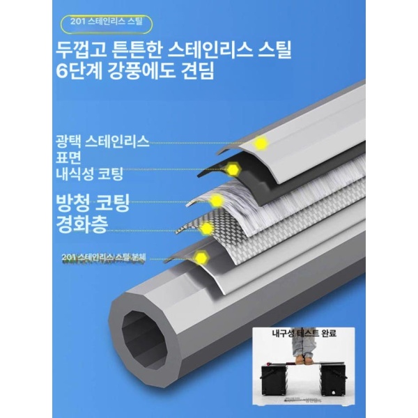 프리미엄 2025 신형 강풍 방지 자외선 차단 접이식 우산 여름 낚시텐트 낚시복 12각 지팡이 스테인리스 2.0m 회색 2025 신제품 12각 방전 2.0m 안 - 상세 이미지 5