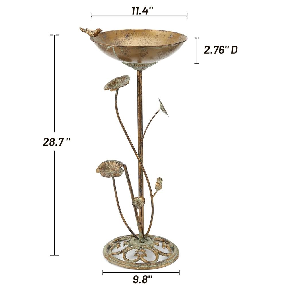 HLQMFHT Diam 너비 29cm(11.4인치) x 새 금속 마당 정원 높이 야외용 목욕 72.4cm(28.5인치) 장식 욕조, 받침대 빈티지 주철 multicolor-B - 상세 이미지 2