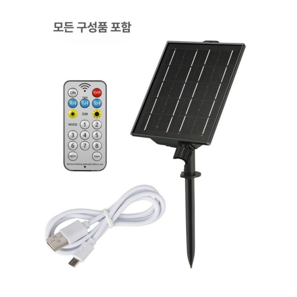 고효율 태양광 USB 충전 전용 조명 패널 LED USB램프 USB포트 기기 리모컨 포함 모드 2400mAh 태양열 리모컨2m 연장선 시전원 8기능 - 상세 이미지 4