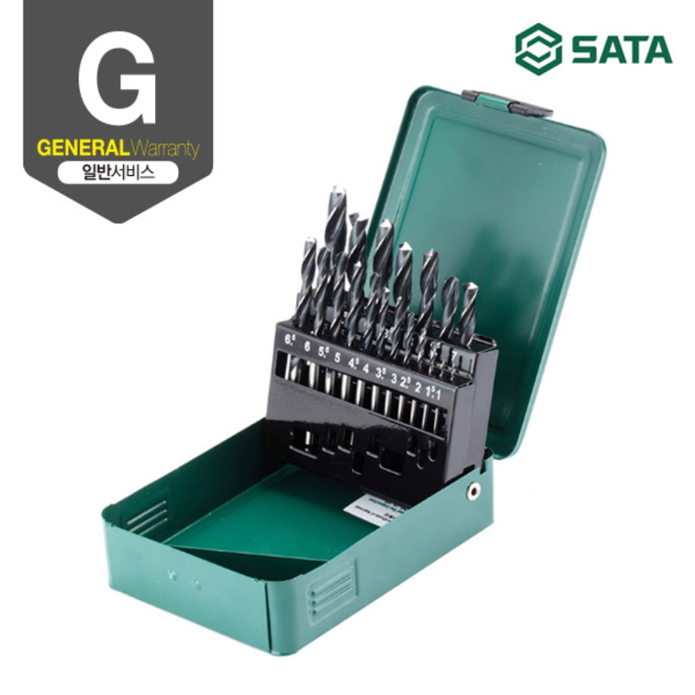 사타 SATA 직선형 트위스트 드릴 세트 19PCS 52919 하이스 철기리세트 - 상세 이미지 2