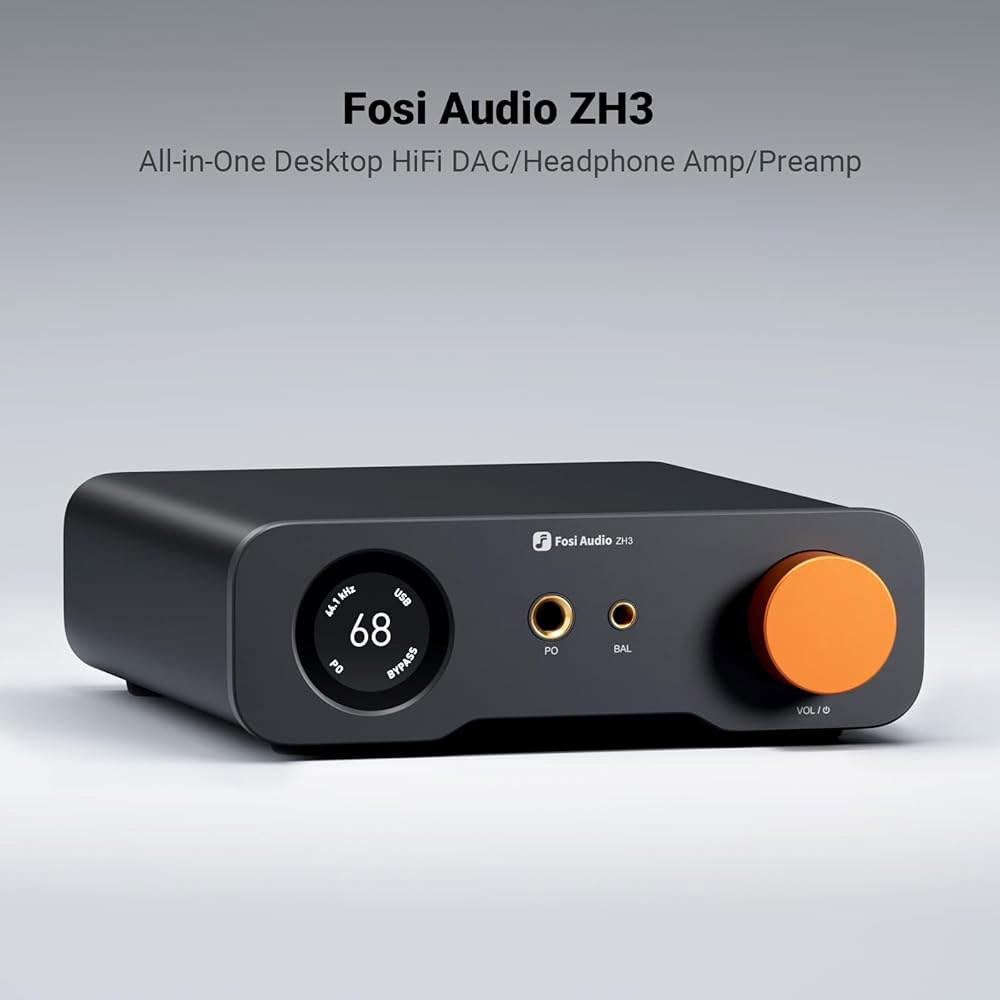 Fosi 오디오 ZH3 DAC 헤드폰 앰프, 앰프용 풀 밸런스 프리앰프 AKM4493SEQ XMOS XU316 PCM 768kHz, USB /광학 /COAX /RCA /12V 트리 - 상세 이미지 2