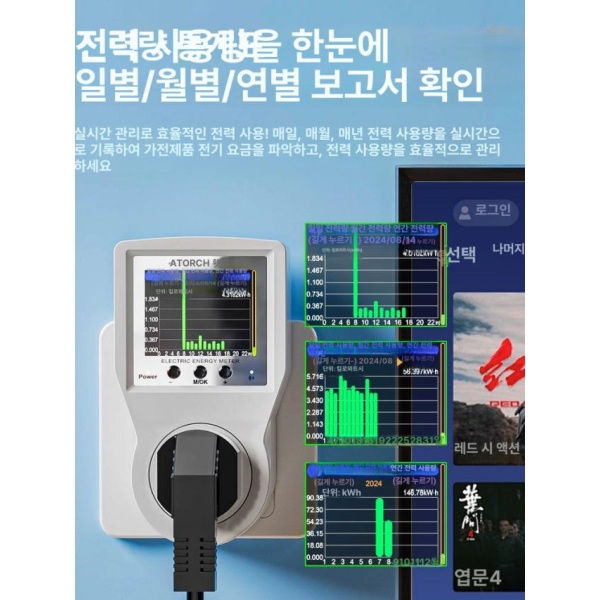 스마트 혁신 토치 소켓 와이파이 전력 모니터 플러그 전기 소비 측정기 원격 홈 사용량 측정 10A 블루투스 연결판 10A 블루투스 연결판 - 상세 이미지 4