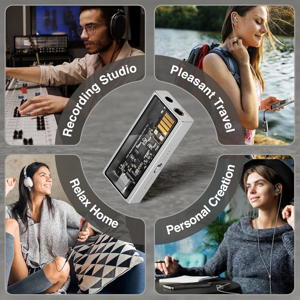Questyle M15C 헤드폰 앰프 휴대용 USB DAC 32비트 /384kHz DSD256 디코더, 4.4mm 및 3.5mm 듀얼 출력 스마트폰/PC/노트북용 고해상도 무손실 - 상세 이미지 3