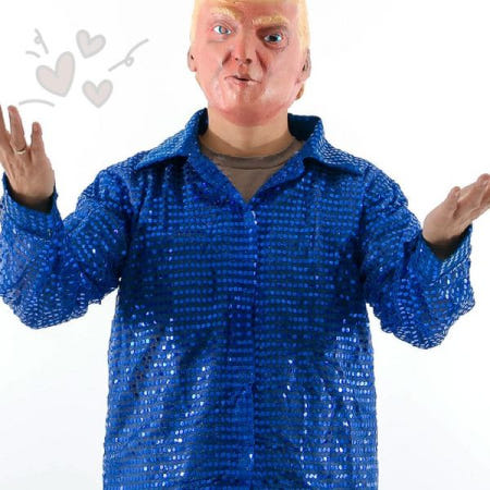 성인 남성 블루 글 셔츠 반짝이 무대 공연 댄스 장기자랑 이벤트 나이트 클럽