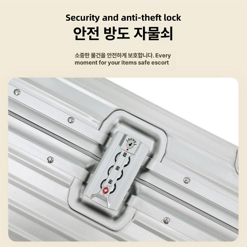 알루미늄 프레임 TSA 금속 여행용 캐리어 대형 수화물 가방 실버 12인치 - 상세 이미지 2