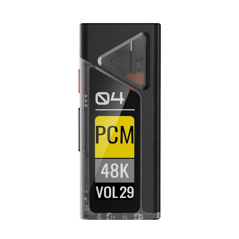 HiBy FC4 USB DAC MQA 동글 1.1 u201DOLED DSD512 PCM 768 EQ&PEQ 3.5mm SE + 4.4mm BAL 헤드폰 출력 고해상도 오디오 인증 - 상품 이미지