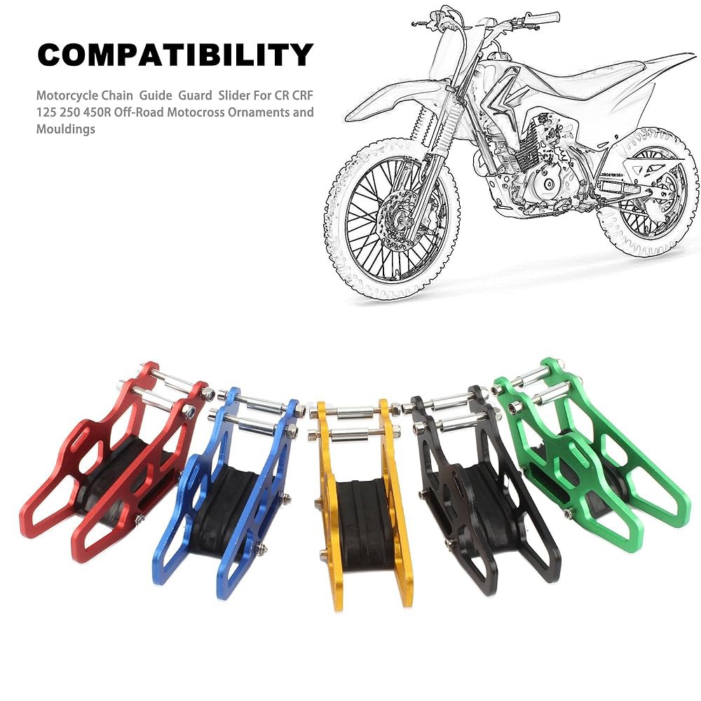 오토바이 체인 가이드 가드 프로텍션, CRF 250 450R 125R 250X 250RX 450RX 450L 2005-2021 더트 핏 바이크(블랙)용 CNC 프로텍터 Green - 상세 이미지 3