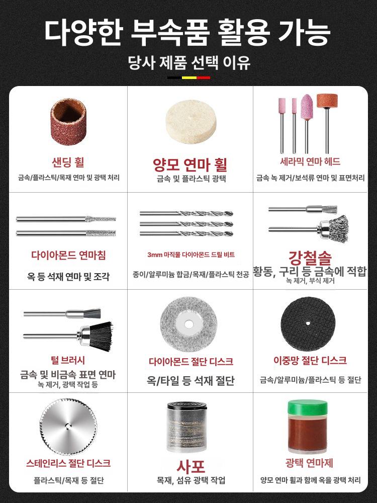 전동 샌딩기 펜 조각용 초소형 핸드 연마 사포 기계 12V 고정 속도 본체만 - 상세 이미지 4