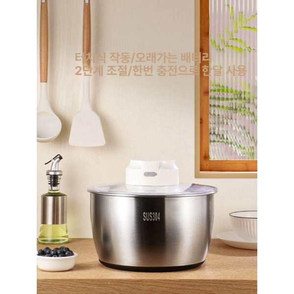 프리미엄 304 가정용 전기 야채 탈수기 자동 스테인리스 식품건조기 수동형 5L 수동형 스테인리스 탈수기 5L - 상세 이미지 5