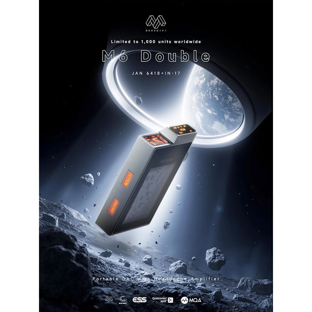 하이파이고 뮤즈 하이파이 M6 더블 헤드폰 앰프, 진공관 글로우 튜브가 장착된 휴대용 USB C DAC 휴대폰 / PC 노트북용 4.4mm 3.5mm 듀얼 출력 - 상세 이미지 2