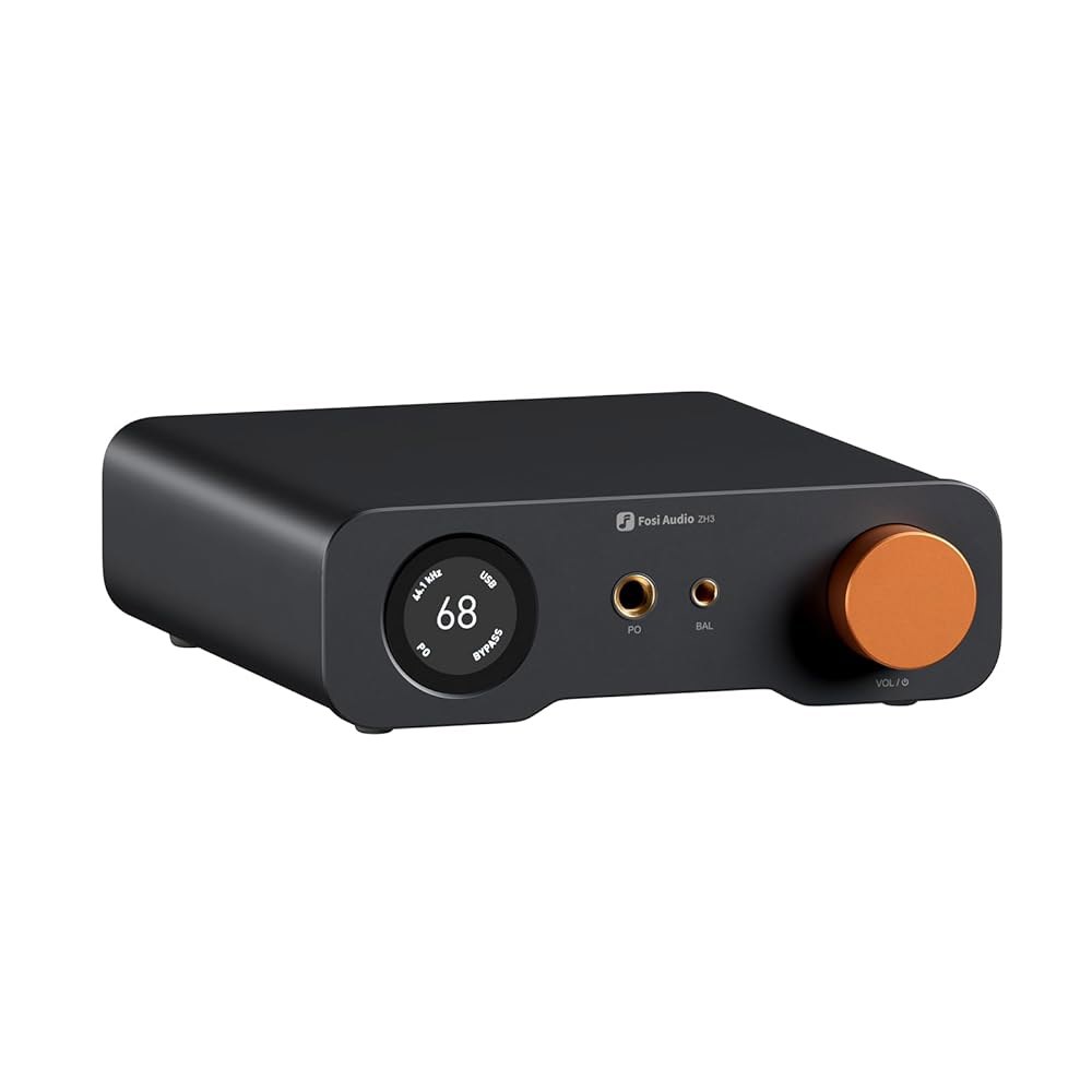 Fosi 오디오 ZH3 DAC 헤드폰 앰프, 앰프용 풀 밸런스 프리앰프 AKM4493SEQ XMOS XU316 PCM 768kHz, USB /광학 /COAX /RCA /12V 트리 - 상품 이미지