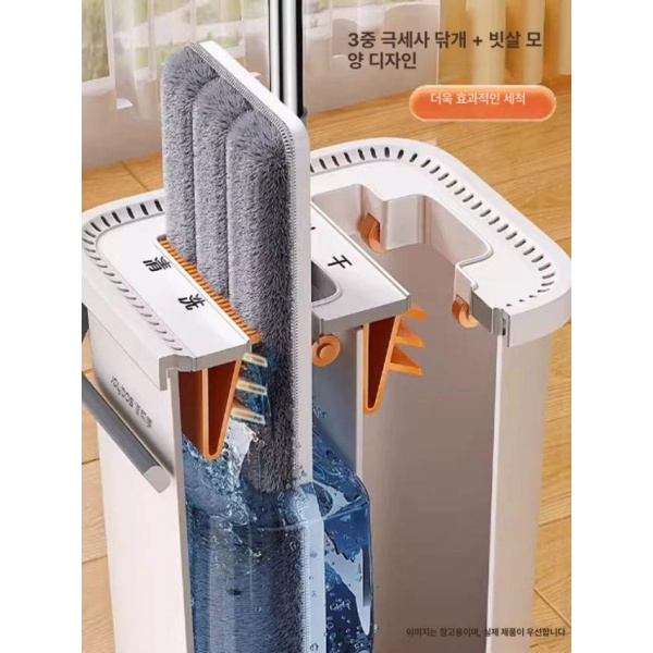 혁신적인 다용도 자동 청소 도구 슬리퍼 물걸레 대걸레 편리한 밀대걸레 손걸레 양동이 [40cm 대형 걸레 + 두꺼운 천 2장] 4겹 [40cm 대형 걸레 + 두꺼운 천 2장 - 상품 이미지