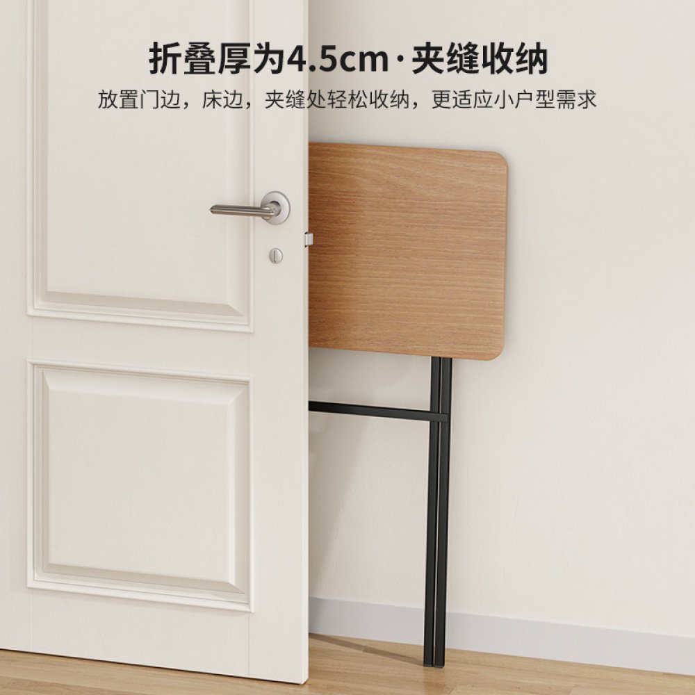 접이식 스탠딩테이블 하이 바책상 사무실 자취방 스탠드 높은 책상 탁자 카페 M높이 90CM [자작나무색/화이트 프레임] - 상세 이미지 5