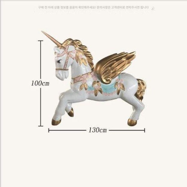 화려한 결혼식 신형 포토존 1인 목마 뿔 빨간색 유백색 회전목마 세트 미니 목마 작은 장식 - 상세 이미지 4