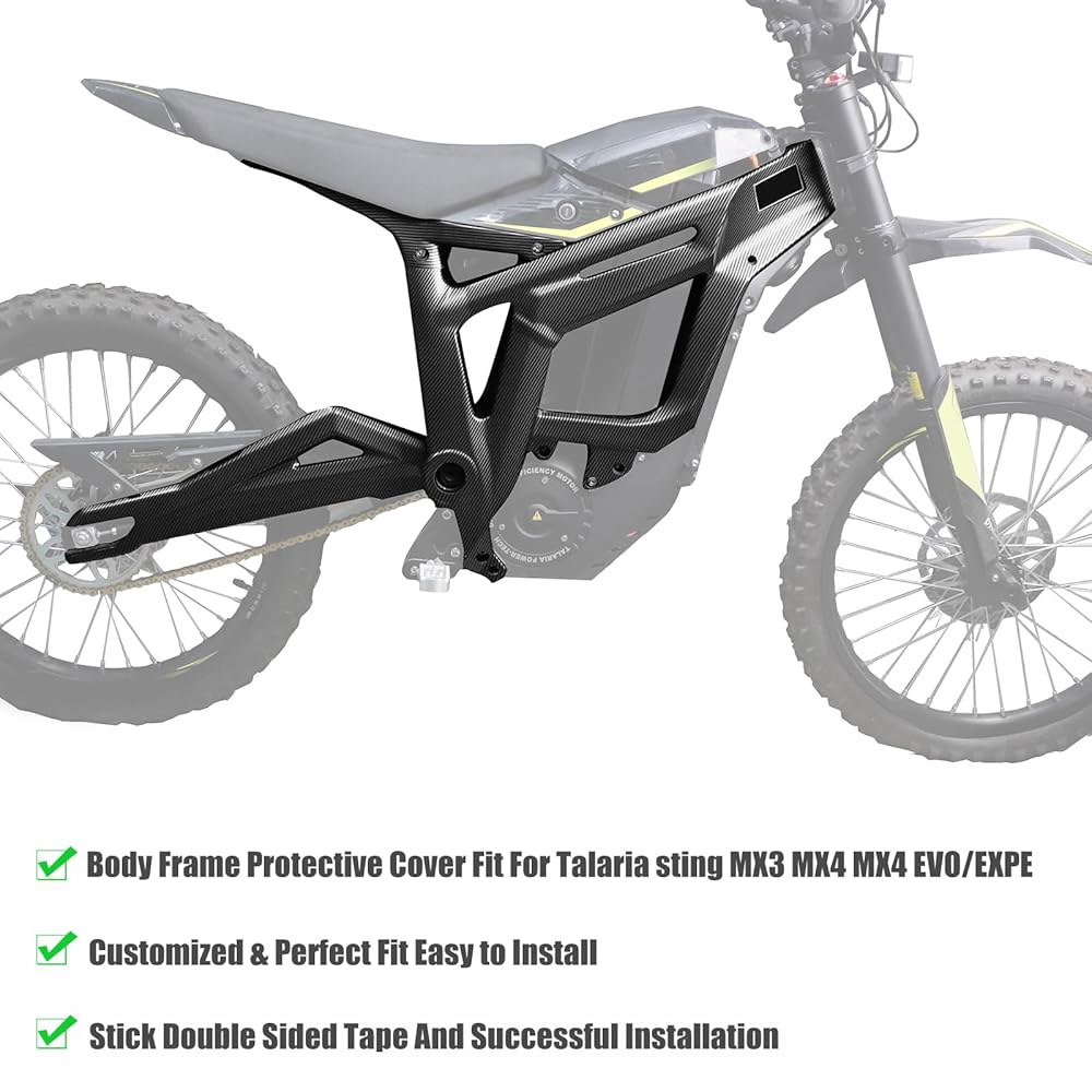탈라리아 스팅용 YIBEICO 바디 프레임 보호 커버 MX3 MX4 MX5 EVO /EXPE 케이스, 가드 스티커, 탈라리아용 E-Bike 액세서리(탄소 패턴) - 상세 이미지 3