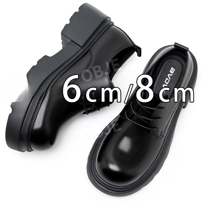 남성 키높이구두 소가죽 비즈니스화 웨딩슈즈 6cm 8cm 정장구두 - 상세 이미지 4