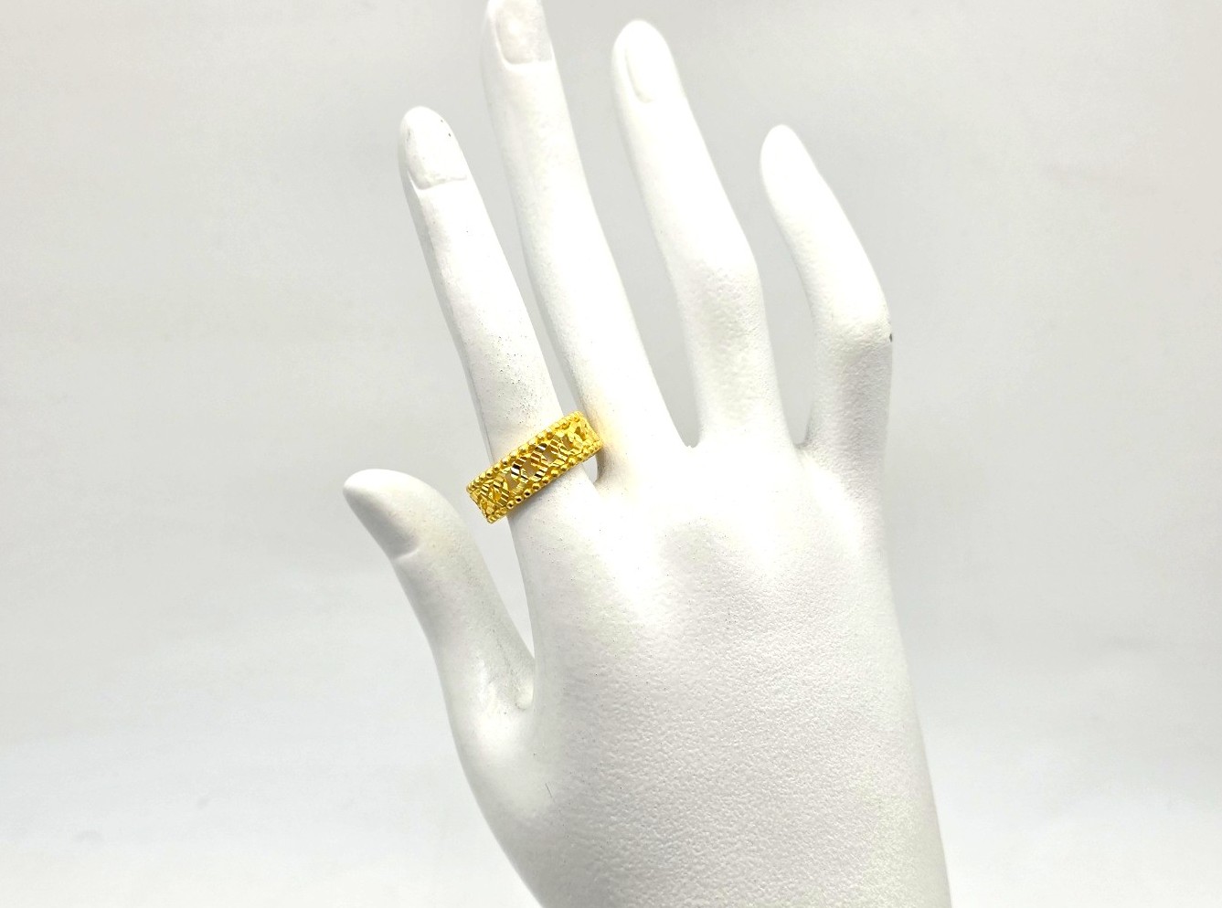 24K 순금 7.5g(2) 입체 컷팅 체인 반지 이미지 6