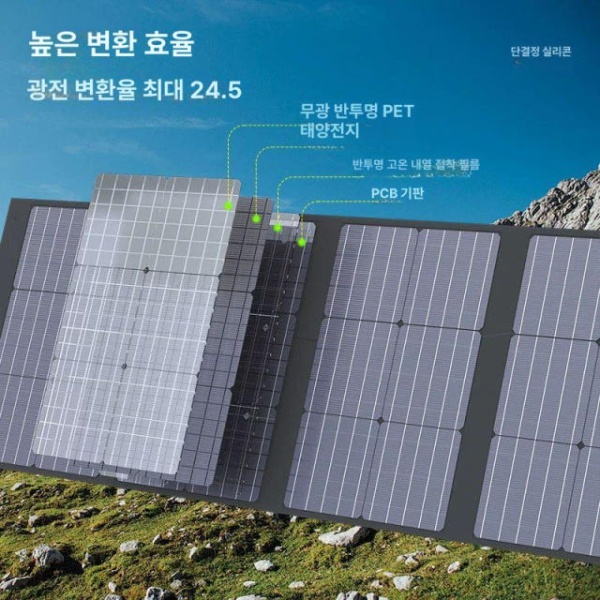 프리미엄 고효율 휴대용 200W 태양광 충전기 발전기 캠핑용 이동식 전원 고출력 300W컨트롤러 100W 접이식 - 상세 이미지 4