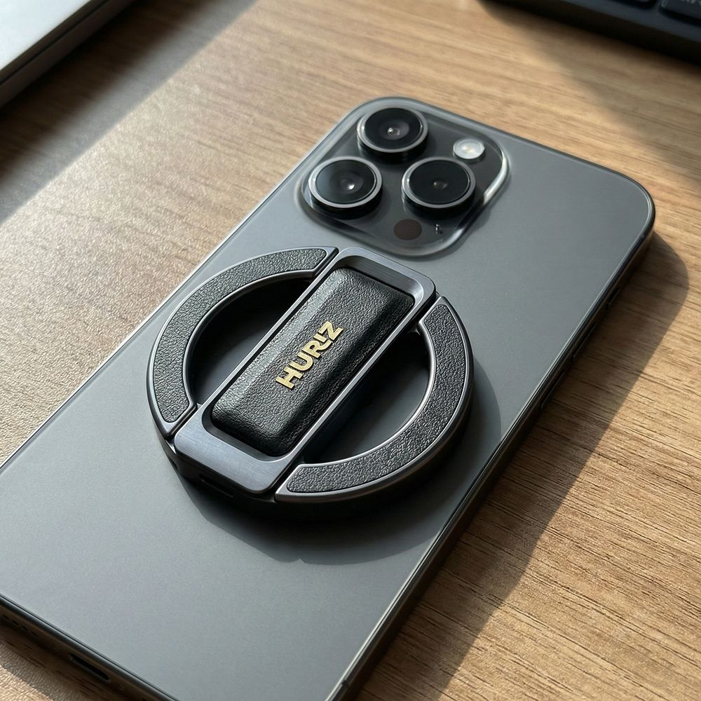 휴라이즈 레더톡 메탈가죽 초슬림 맥세이프 히든핑거그립 자유거치대 HR-MacFold Pro 이미지 6
