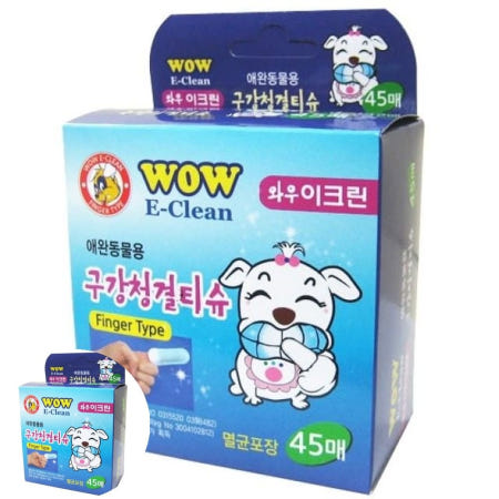 씨앤텍 반려동물용품 와우이크린 구강 청결티슈 45매