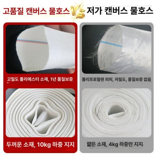 프리미엄 농업용 고압 펌핑 물호스 소방수 농약호스 관개용 호스연결 호스커넥터 고무호스 1인치 두꺼운 캔버스 20m 25구경 1인치 두꺼운 캔버스 20m 25구경 - 상세 이미지 3