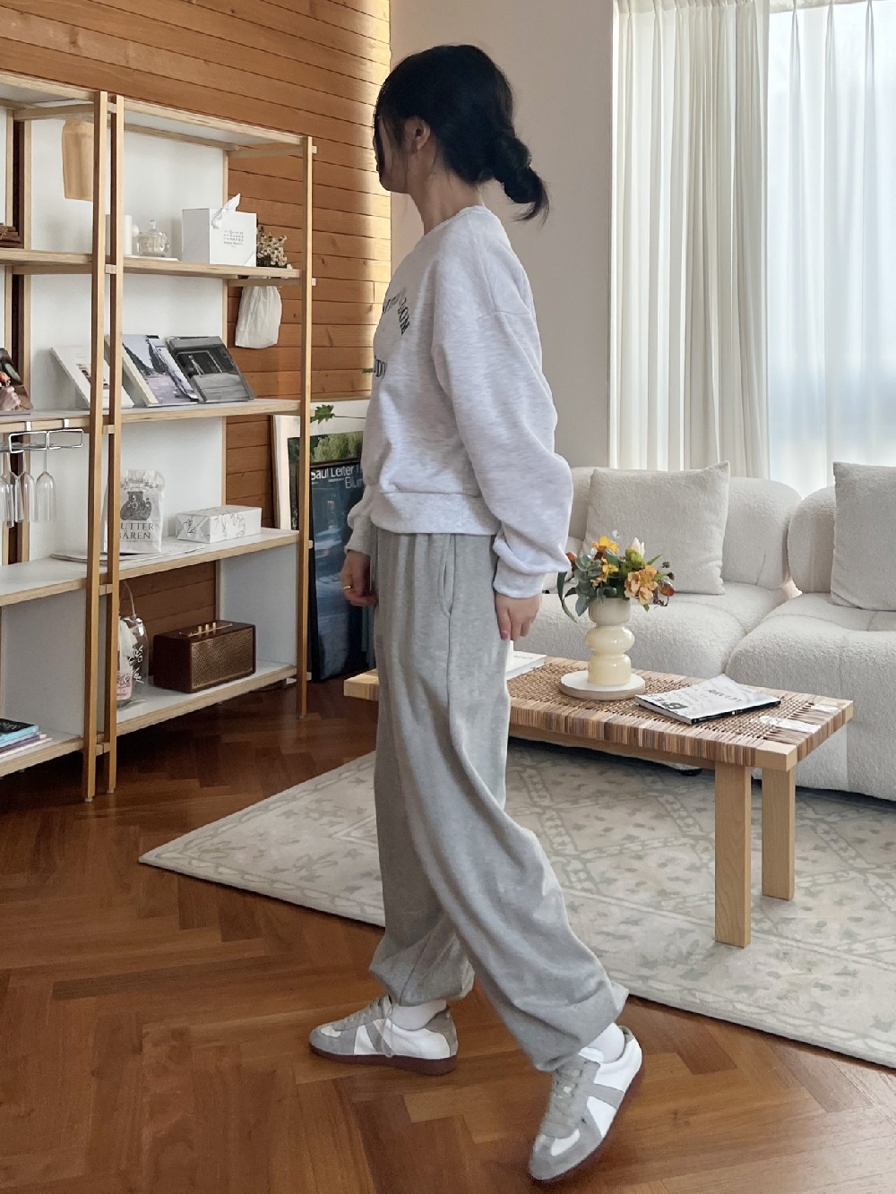 여성맨투맨 크롭맨투맨 자수 레터링 티셔츠 이미지 7