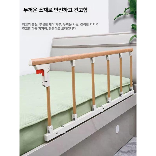 안전한 침대 낙상방지 베드 바 펜스 프레임 지지대 추락 방지 쿠션 칸막이 수면 은백색 40cm 70cm스탠드 은백색 40cm 43cm스탠드 단일 - 상품 이미지