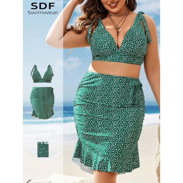 프리미엄 여성용 임산부 수영복 녹색 모노키니 호캉스 원피스 임부 실내 녹색 L 65~80kg - 상세 이미지 3