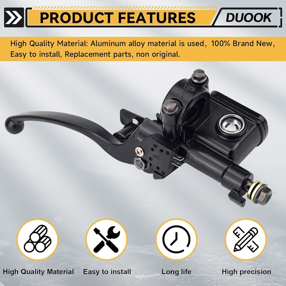 DUOOK 7/8인치 범용 좌측 유압 브레이크 레버 핸들 마스터 실린더 50cc 110cc 125cc 150cc 200cc 250cc 스쿠터 모핑 중국 ATV 더트 피트 바이크 - 상세 이미지 3