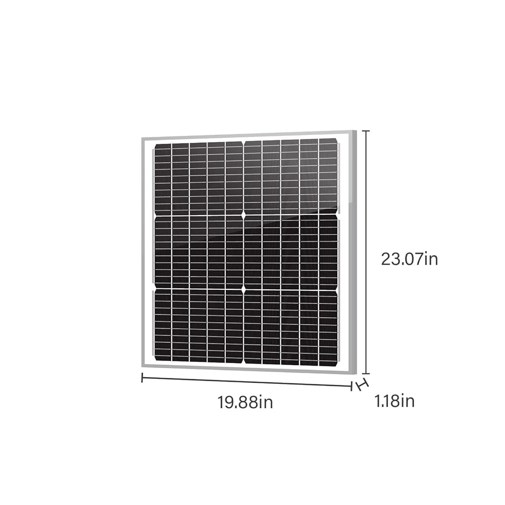 Newpowa 50W 10BB 모노 태양열 보트, 50와트 포함 오프 패널 0.9m(3피트) 그리드 단결정 모듈, 커넥터 홈 RV, 시스템용 1 50W Square - 상세 이미지 2