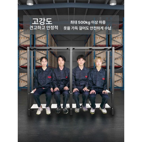 초대형 조립식 대형 옷장 옷걸이 비키니 수납장 접이식 눈송이 2.20미터 A 눈송이 0.77미터 2문 조립완료 - 상세 이미지 4