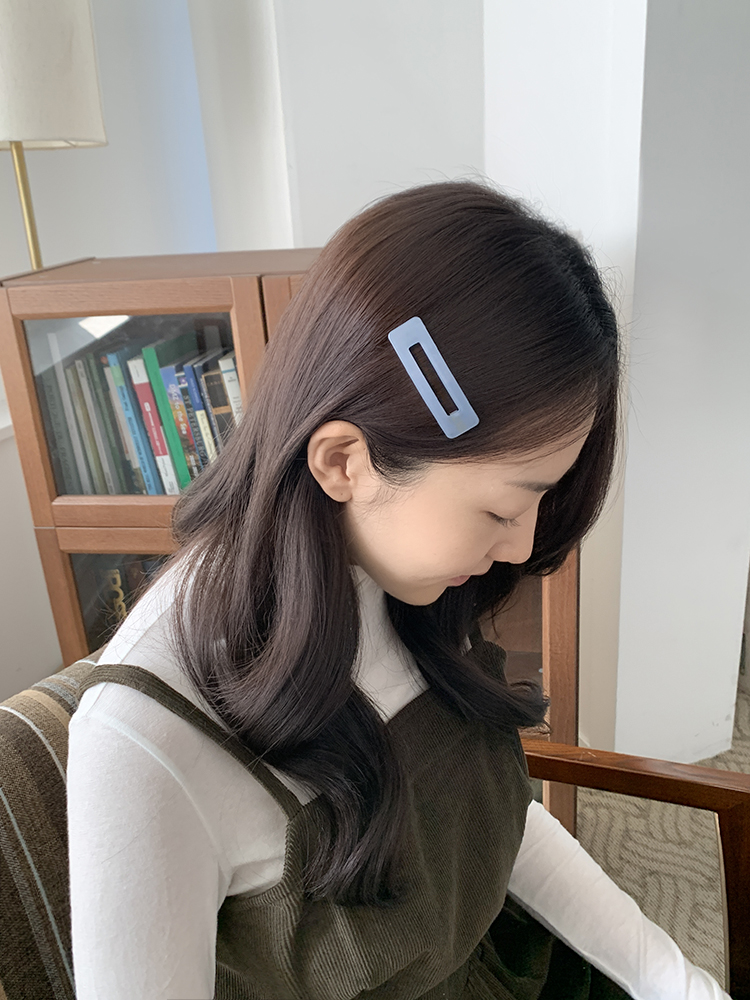 Barrette La France, 네모네 똑딱핀 - 사각형 컬러 프랑스 옆머리 포인트핀 이미지 6