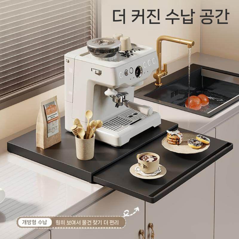 커피머신 선반 슬라이딩 밥솥 다이 주방 정수기 수납장 탕비실 렌지대 - 상세 이미지 3