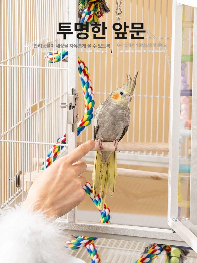 이동식 새장 나무 케이지 하우스 중형 조류 놀이터 스탠드 클라우드 닭장 횟대 - 상세 이미지 4
